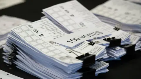 Getty Images Pile of ballot papers