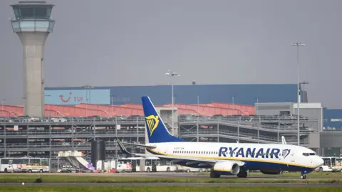 Ryanair plane at Luton Airport