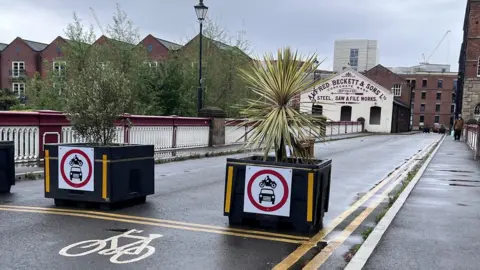 Ball Street bridge at Kelham Island, pedestrianised