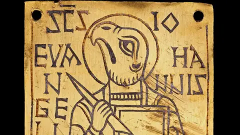 Trustees of the British Museum Viking raid-era gold plaque of St John the Evangelist