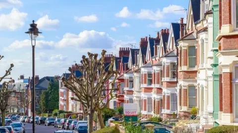 Getty Images Row of typical English terraced houses