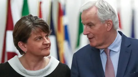 Reuters Arlene Foster and Michel Barnier