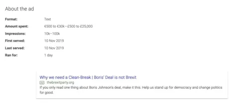 Google Google ad library report