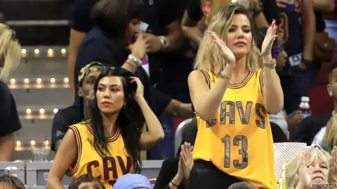 Getty Images Khloé Kardashian at a Cleveland Cavaliers game