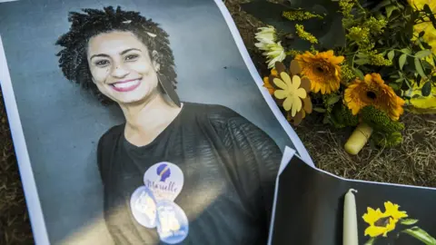 Getty Images A tribute to Marielle Franco in Berlin, Germany