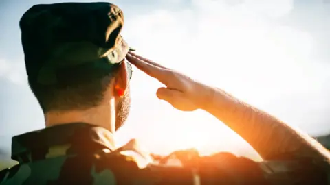 Getty Images soldier saluting