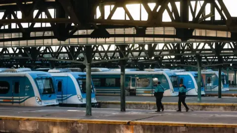 EPA-EFE/REX/Shutterstoc Train services suspended in Buenos Aires, Argentina. Photo: 9 May 2024
