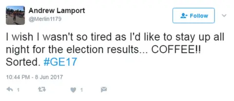 @merlin11779 Person saying they'll stay up all night, after planning on sleeping through the results