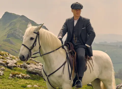 BBC/Caryn Mandabach Productions Final scenes of Peaky Blinders shot at Chrome Hill, Peak District, Derbyshire