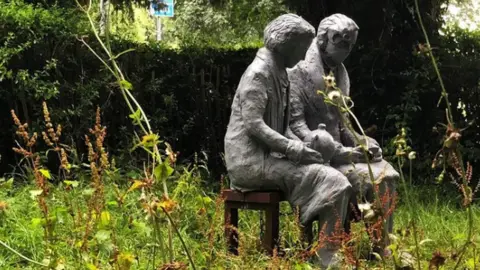 @gettinguptostuff instagram Sculpture of two women located at the Downs in Bristol, based off of Victoria Hughes