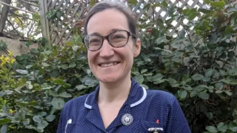 Hannah MacDonald in her nurses uniform, 2020