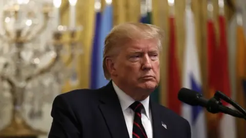 EPA Donald Trump speaking at the White House on 27 September 2019