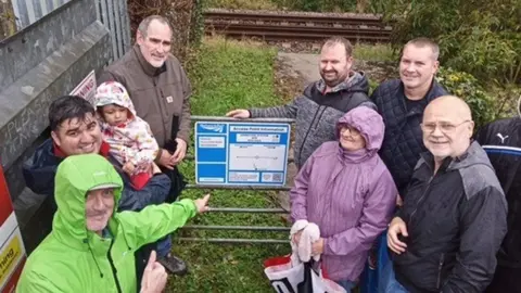 Campaigners at the former Grimstone station site