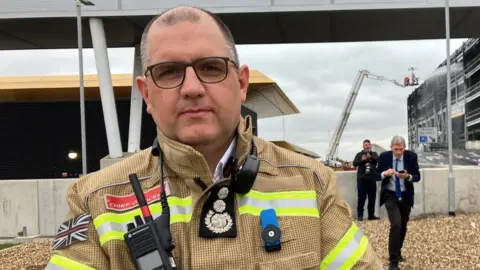 Bedfordshire's chief fire officer Andy Hopkinson at Luton Airport