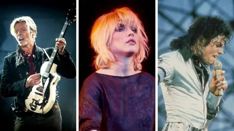 Getty Images / BBC A composite of David Bowie, Blondie and Michael Jackson