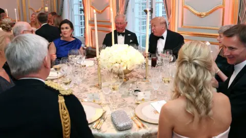 PA Donald Trump and Theresa May among the dinner guests