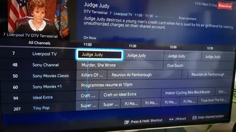 ANON Image of a TV with six channels