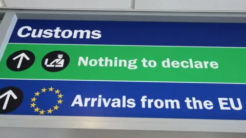 Getty Images Customs sign