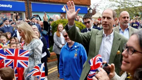 PA Media The Duke and Duchess of Edinburgh attending the Coronation Big Lunch in Cranleigh, Surrey