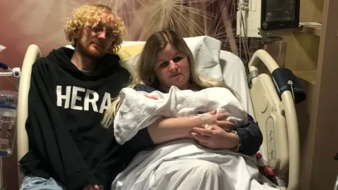 Ellie Harrington Ellie Harrington and Aaran Hodges with their son