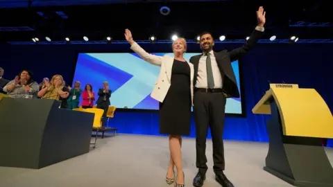 Andrew Milligan Humza Yousaf and Shona Robison at the SNP conference in October