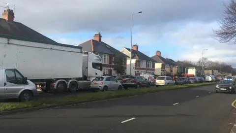 Traffic on Manor Way, Cardiff