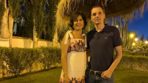 Cristina Carrasco with her husband, Ulíses Sánchez-Flor