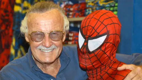 Getty Images Stan Lee and Spiderman