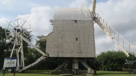 Great Chishill Windmill Trust Windmill with tarpaulin