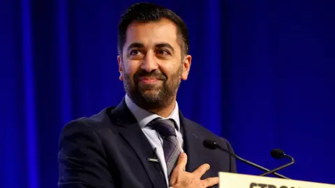 Getty Images Humza Yousaf at the SNP Conference