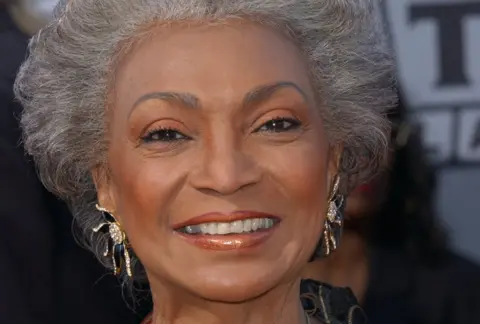 AFP via Getty Images Actress Nichelle Nichols at a TV awards ceremony in Hollywood, California in 2003