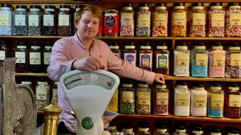 Ben Howie Sweet shop owner Ben Howie behind the counter