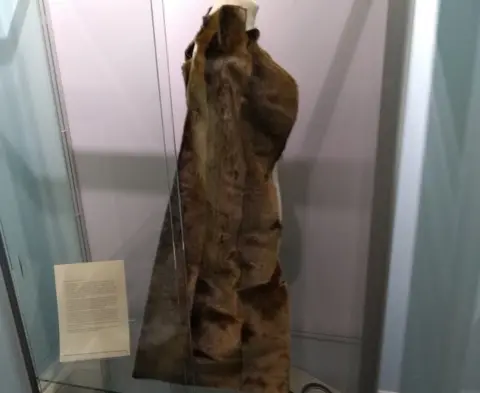 East Riding of Yorkshire Council Fur coat hanging on a mannequin in a display cabinet