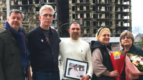 BBC People affected by the Grenfell Tower fire visit the site of the Valencia blaze