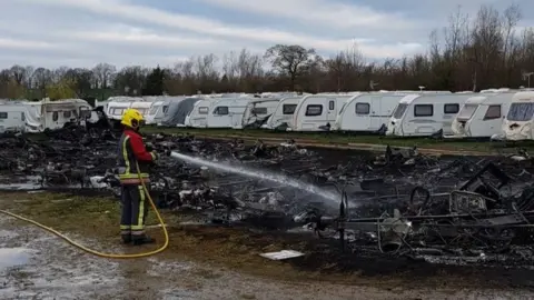 @NEastResponse Caravans destroyed by fire