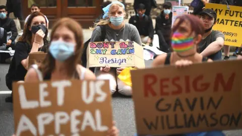 PA Media A-level protest