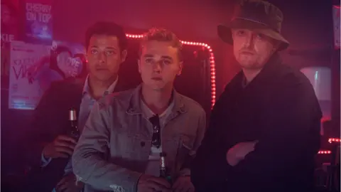 Aidan Monaghan Daryl McCormack, Ben Hardy and Chris Walley in Pixie