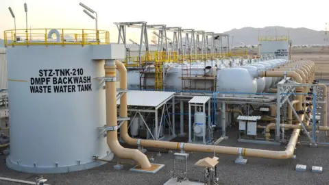 Getty Images A view of a desalination plant in the Omani port city of Sur, south of the capital Muscat