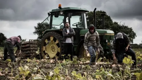 Rory Carnegie Farm workers in a field - photo from NCA's 'Invisible People' exhibition