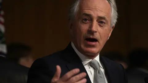 Getty Images Committee chairman Sen. Bob Corker (R-TN) speaks during the confirmation hearing for former ExxonMobil CEO Rex Tillerson, U.S. President-elect Donald TrumpÕs nominee for Secretary of State, before Senate Foreign Relations Committee January 11, 2017 on Capitol Hill in Washington, DC.