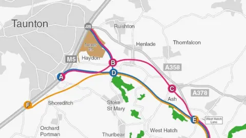 Highways England Three new options for the A358 upgrade unveiled 15 January 2018