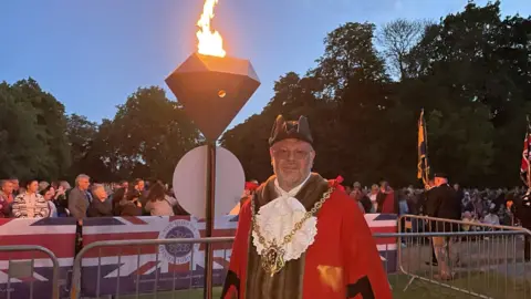 Beacon lit in Ipswich, Suffolk