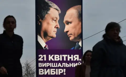 AFP Poroshenko election poster in Kyiv, 9 Apr 19