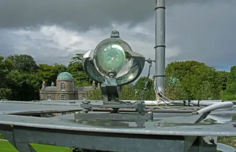 Miruna Popescu/Armagh Observatory and Planetarium Campbell-Stokes sunshine recorder on top of the Armagh Observatory’s sunshine tower during summer 2005