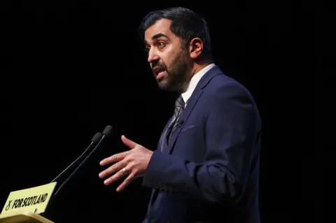 Getty Images Humza Yousaf at the event in Perth