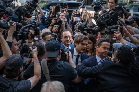 Carl Court / Getty Images Actor Kevin Spacey (C) arrives at Westminster Magistrates Court on June 16, 2022 in London, England.