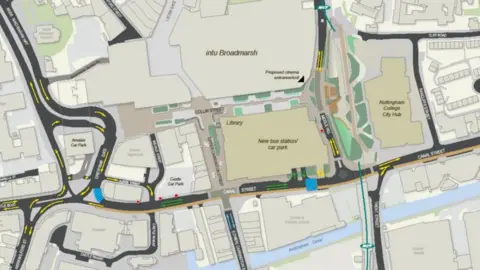 Nottingham City Council Broadmarsh road layout