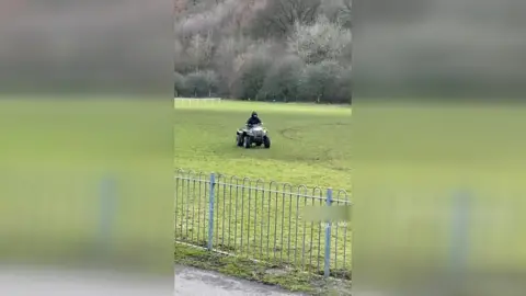 quad bike on pitch