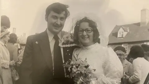 Paul and Maggie Cook on their wedding day