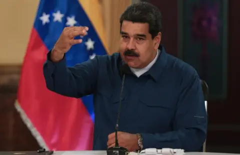 EPA Venezuela's President Nicolas Maduro during a televised speech in Caracas, Venezuela